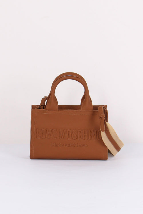 Mini Shopping Rigida Lettering Cuoio