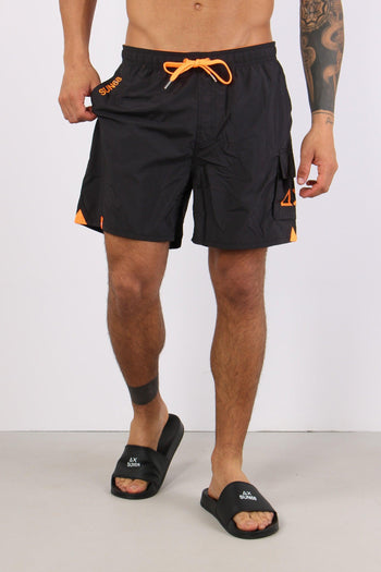 Costume Pantalone Cargo Nero - 3