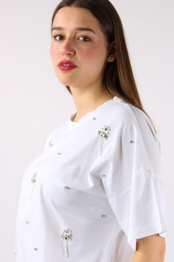 T-shirt Applicazione Fiore Cri Bianco - 9