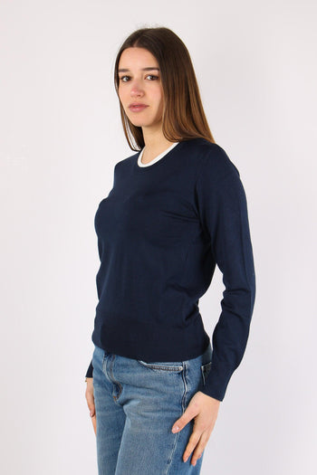 Maglia Girocollo M/l Viscosa Blu - 4