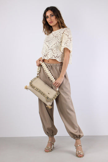Blusa Cropped Pizzo Burro - 5