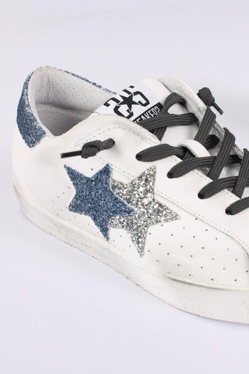 Sneakers Prime Star Stella Glitter Bianco/blu - 4