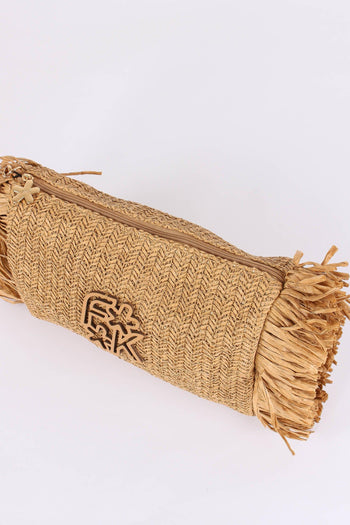 Pochetta Paglia Frange Beige - 5