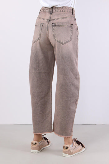 Jeans Barrel Sporcato Rosa - 4