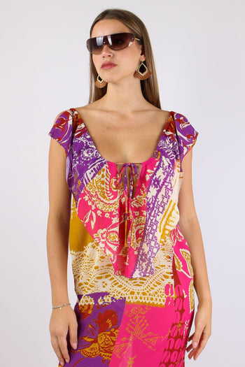 Abito Fantasia Multi Patch Fucsia/viola - 7