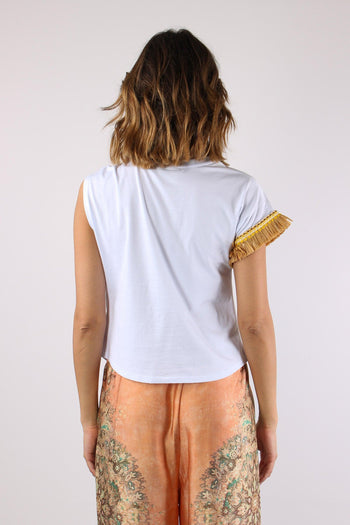 T-shirt Nodo Passamaneria Manica Bianco - 5