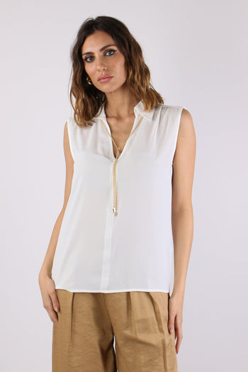Jeanne Blusa Smanicata Catena Milk - 2