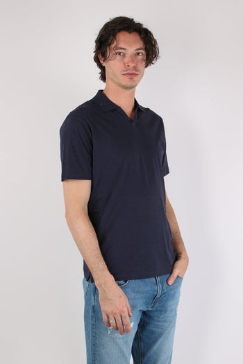 Polo Derby Cotone Blu Navy - 6