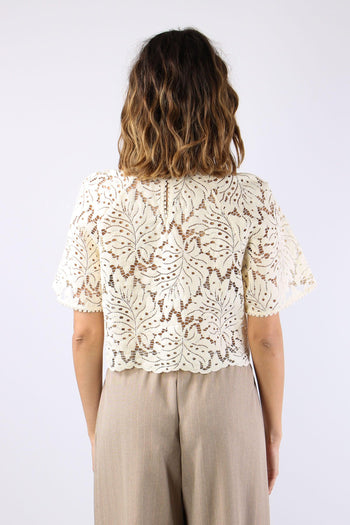 Blusa Cropped Pizzo Burro - 4