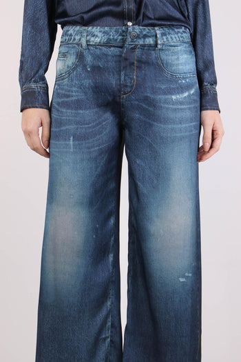 Jeans Stampa Digitale Rottture Blu Denim - 6