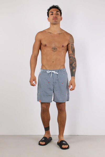 Costume Pantalone Ricamo Navy/bianco
