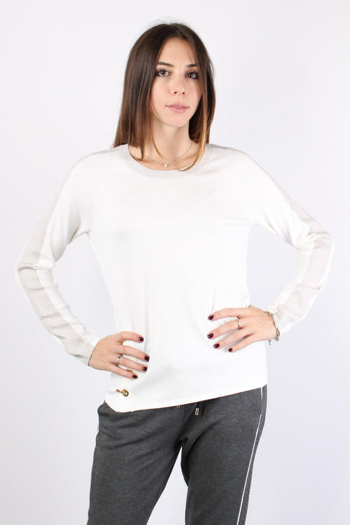 Maglia Scatoletta Spacchi Logo White Sugar