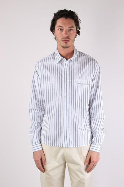 Barca Camicia Riga Tasca Blu/bianco