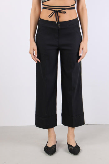 Pantalone Cropped Bengalina Nero - 2