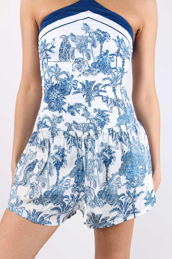 Short Fantasia Palme Bianco/blu - 7