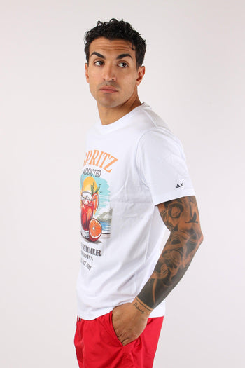 T-shirt Maxi Stampa Bianco/azzurro - 6