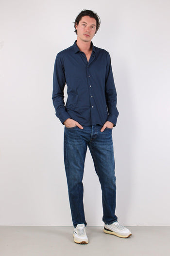 Camicia Tessuto Tecnico Micro Fantasia Dark Blue - 3