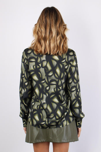 Camicia Fluida Tie Dye Dark Green - 4