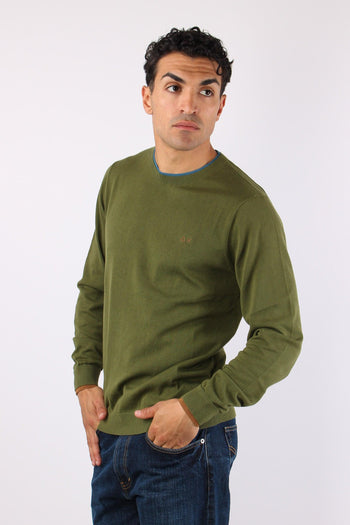 Maglia Collo Contrasto Verde - 6