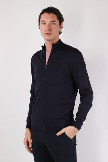 Maglia Full Zip Tessuto Tecnico Blue - 7