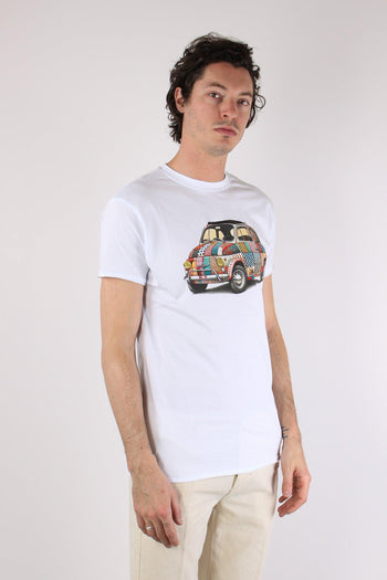 T-shirt Patch Fiat 500 Bianco - 7
