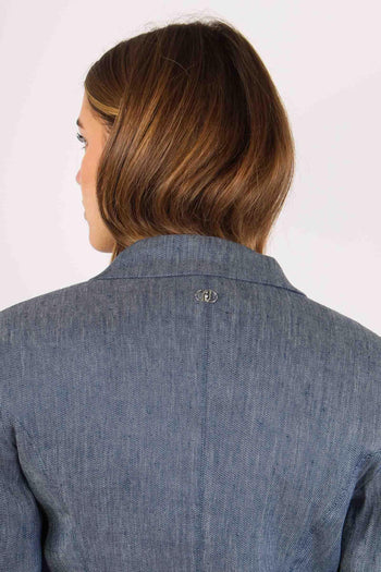 Giacca Fittata Chambry Denim Blue Dark - 5