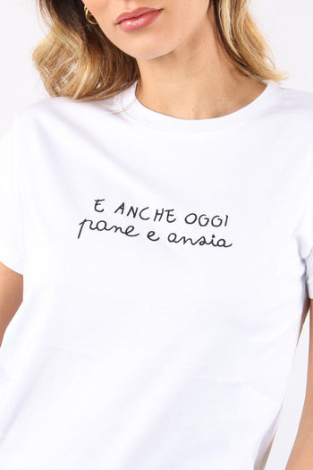 T-shirt Ricamo Pane E Ansia Bianco - 6