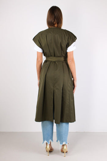 Trench Senza Maniche Militare - 4