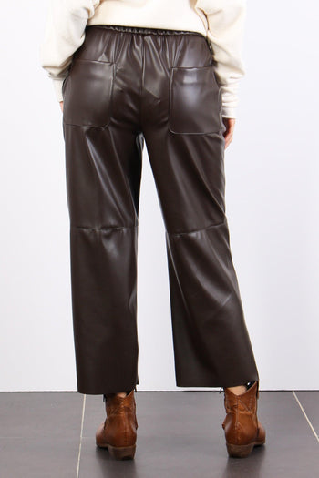 Pantalone Cropped Ecopelle Moro - 3