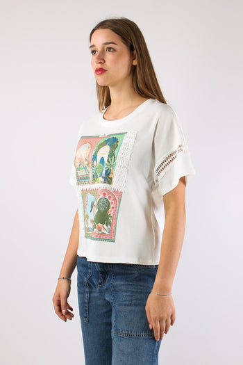T-shirt Multi Patch Bianco - 4