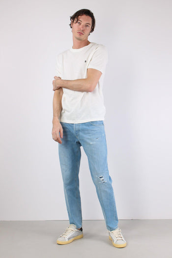 T-shirt Cotone Fiammato Logo Alabastro - 5