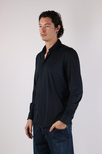 Camicia Tessuto Tecnico Blu Navy - 3