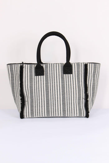 Maxi Tote Frange Riga Nero - 3