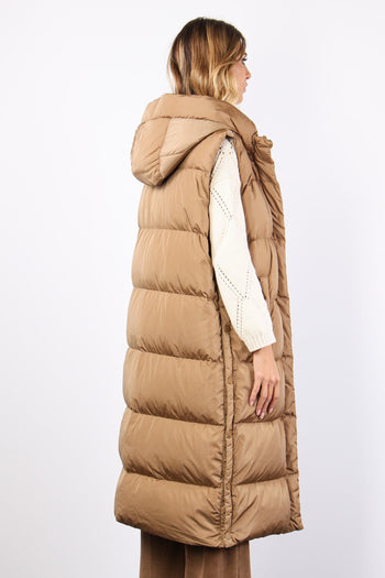 Zimino Gilet Lungo Bottoni Nocciola - 7