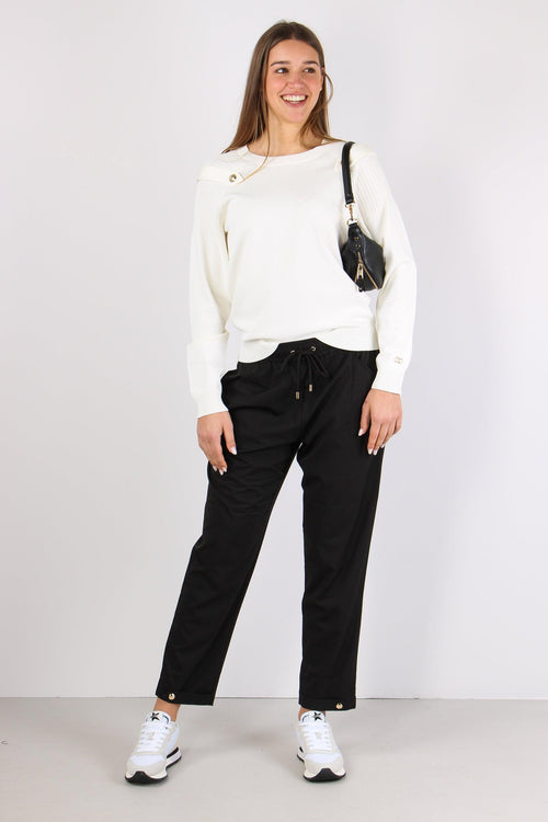 Pantalone Tencelle Coulisse Nero