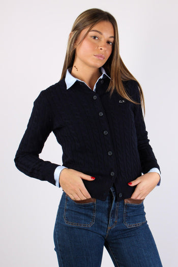 Cardigan Treccia Navy Blue - 4