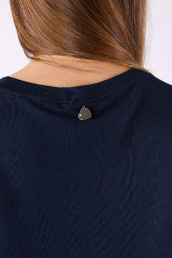 Maglia Girocollo M/m Viscosa Blu - 8