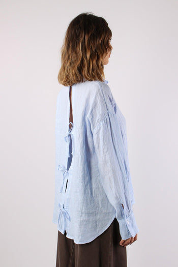 Camicia Lino Retro Fiocchi Azzurro - 6