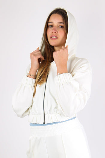 Felpa Zip Cappuccio Off White - 2