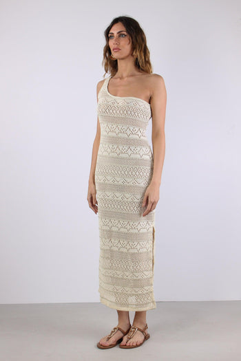 Abito Monospalla Crochet Ecru - 4