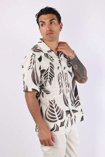 Cu1001 Camicia Mc Fantasia Moro/latte - 5
