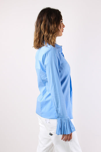 Camicia Manica Plisse Azzurro - 6
