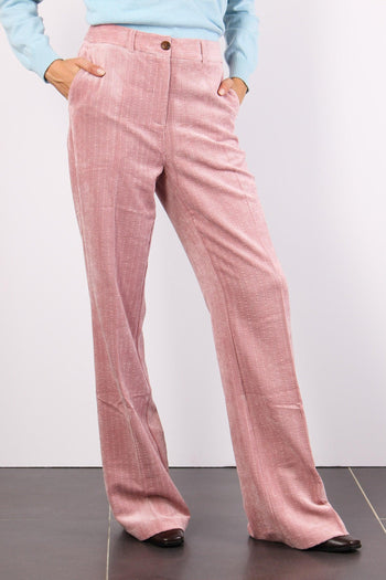 Pantalone Velluto Coste Rosa - 4