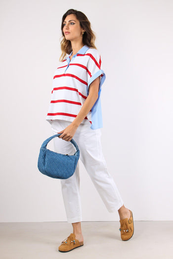 Pantalone Gamba Dritta Elastic Bianco - 5