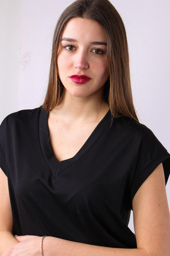 T-shirt Scavo V Over Nero - 8