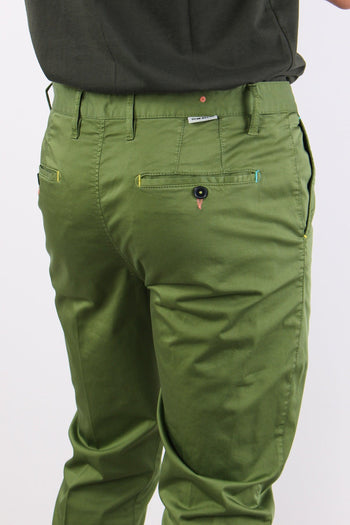 Pantalone Chino Rasatello Verde Scuro - 7