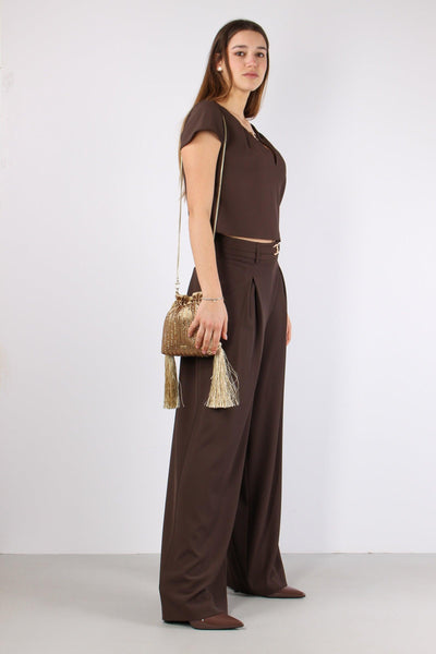 Rojer Pantalone Fluido Pences Chocolate