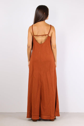 Abito Lungo Spallina Arriccio Ruggine - 3