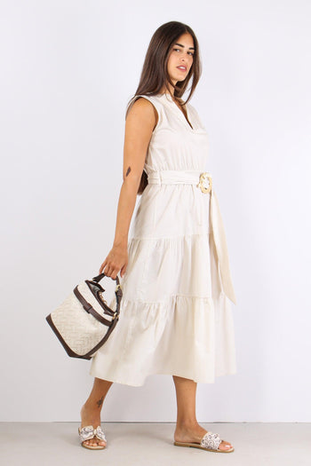 Abito Lungo Balze Cintura Ghiaccio - 2