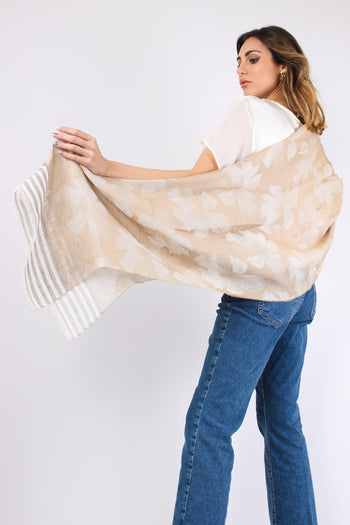 Foulard Fantasia Fiori Lino Fieno - 3
